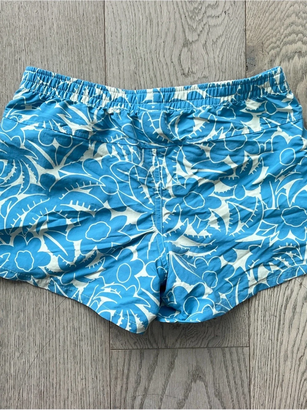 Patagonia Kids Size XL 14 Blue Floral Swim Shorts Baggies